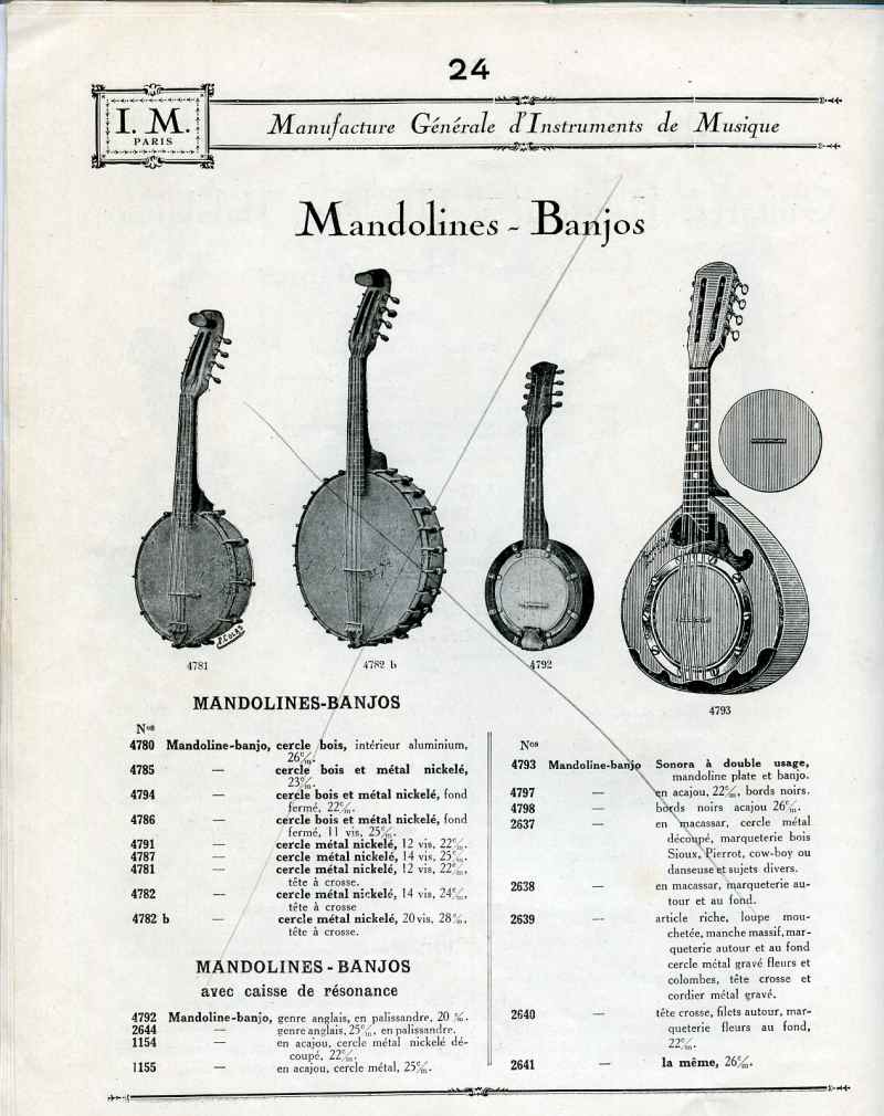 Catalogue I. M. Paris, Manufacture Gnrale d'Instruments de Musique.