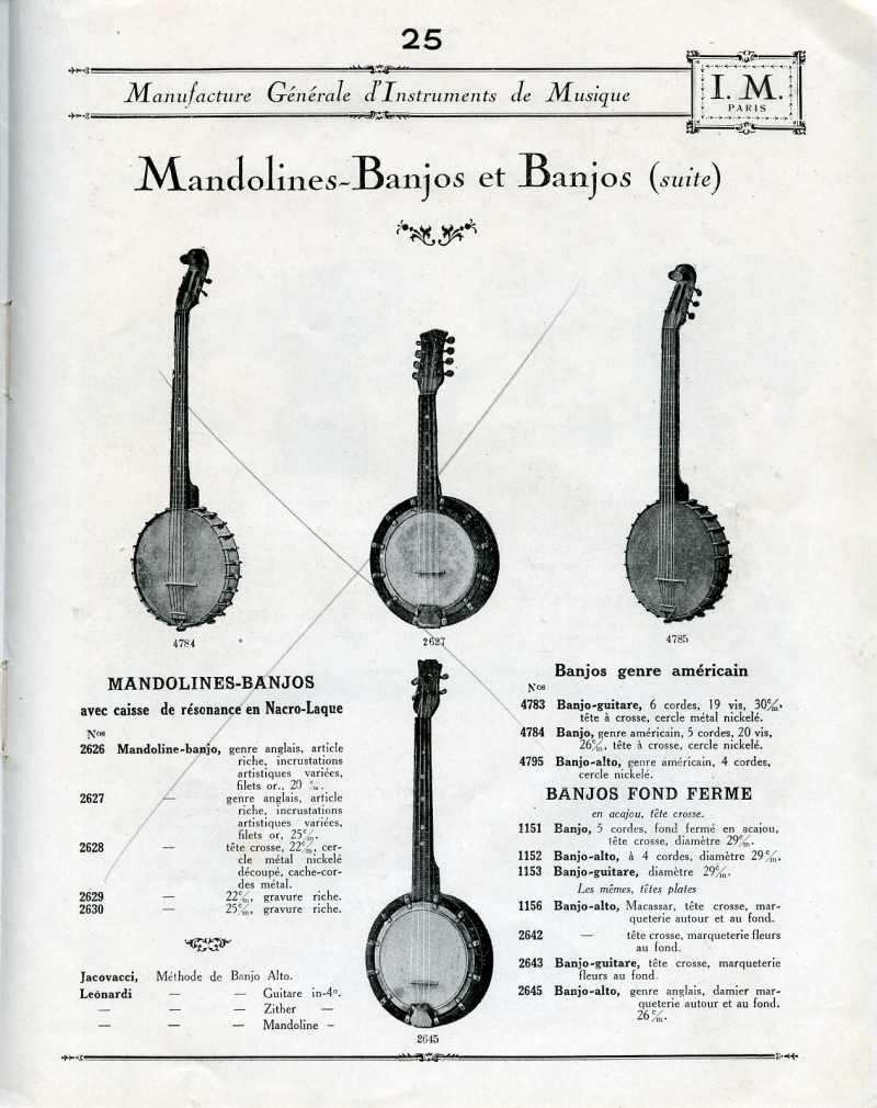 Catalogue I. M. Paris, Manufacture Gnrale d'Instruments de Musique.