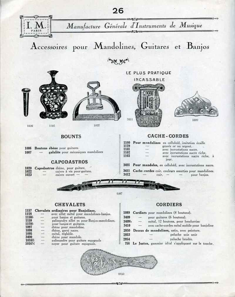 Catalogue I. M. Paris, Manufacture Gnrale d'Instruments de Musique.