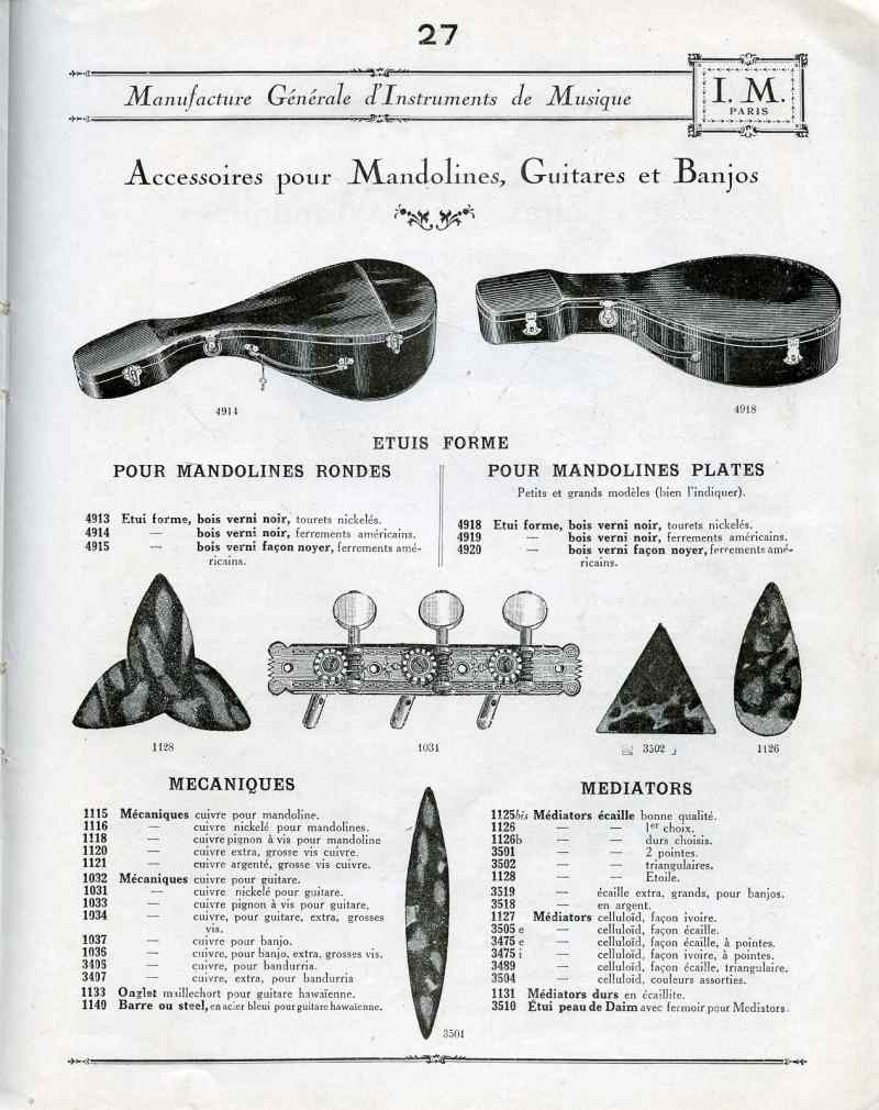 Catalogue I. M. Paris, Manufacture Gnrale d'Instruments de Musique.