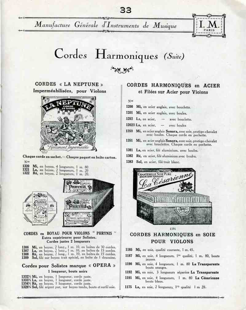 Catalogue I. M. Paris, Manufacture Gnrale d'Instruments de Musique.