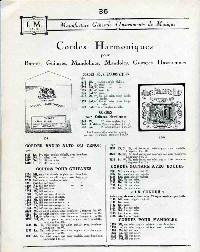 Catalogue I. M. Paris, Manufacture Gnrale d'Instruments de Musique.