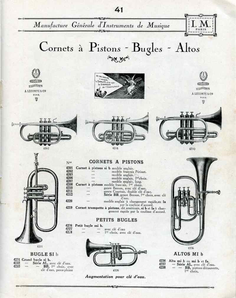 Catalogue I. M. Paris, Manufacture Gnrale d'Instruments de Musique.