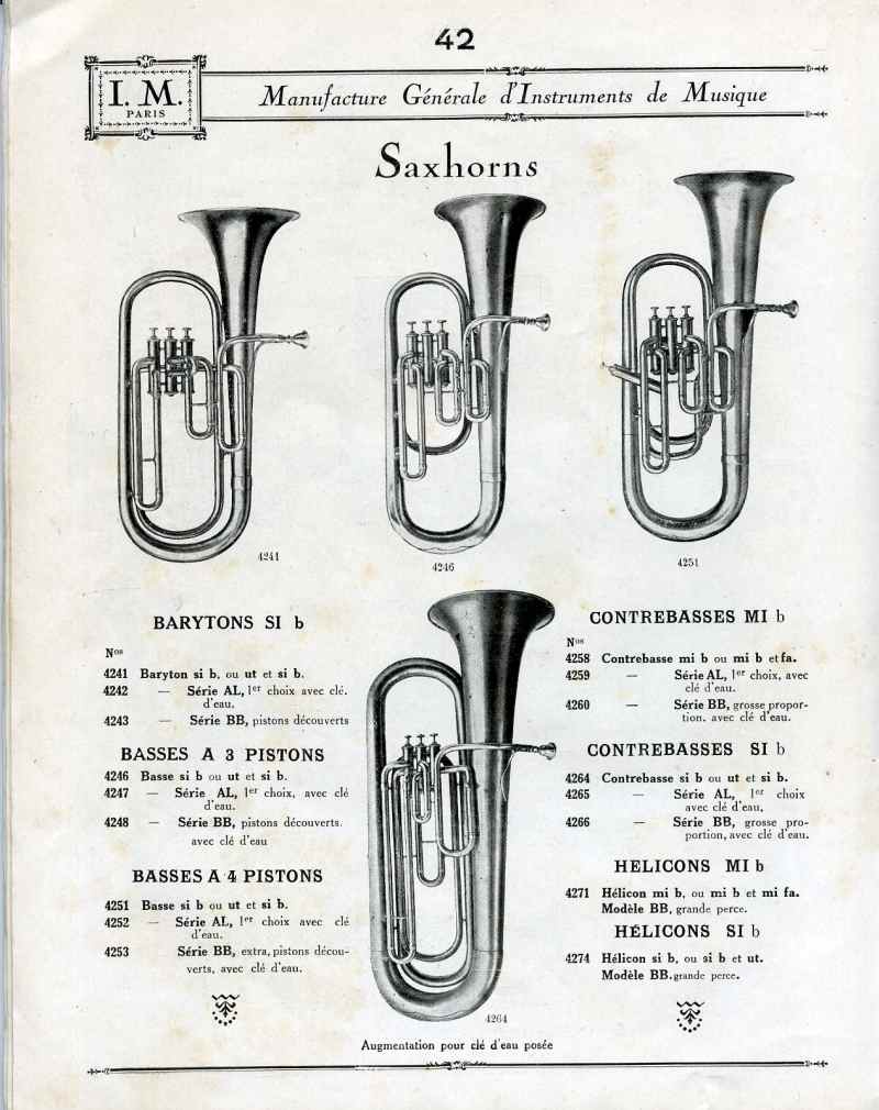 Catalogue I. M. Paris, Manufacture Gnrale d'Instruments de Musique.