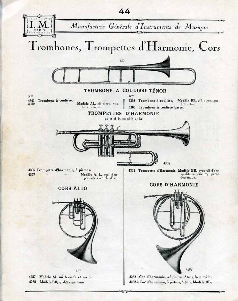 Catalogue I. M. Paris, Manufacture Gnrale d'Instruments de Musique.