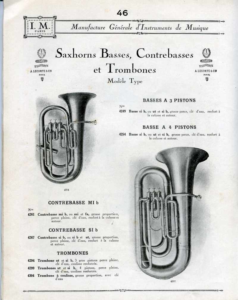 Catalogue I. M. Paris, Manufacture Gnrale d'Instruments de Musique.