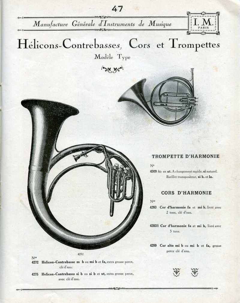 Catalogue I. M. Paris, Manufacture Gnrale d'Instruments de Musique.