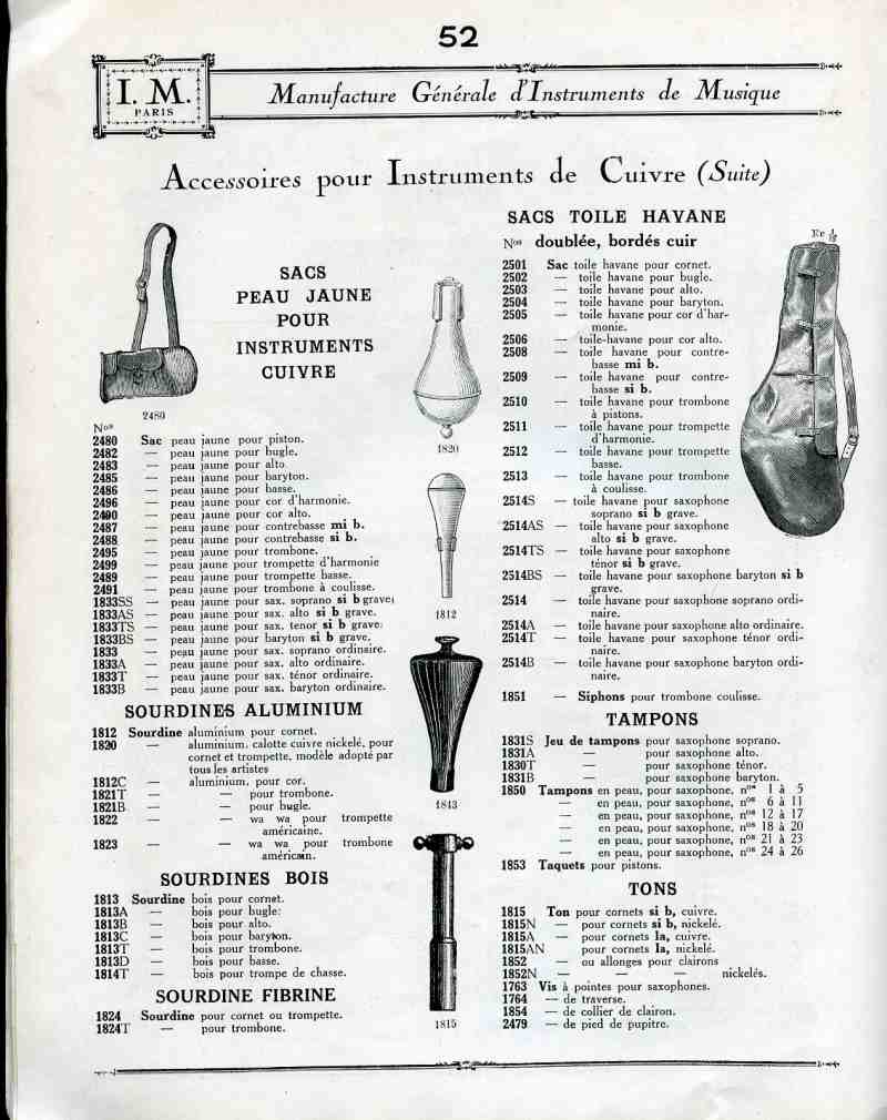 Catalogue I. M. Paris, Manufacture Gnrale d'Instruments de Musique.