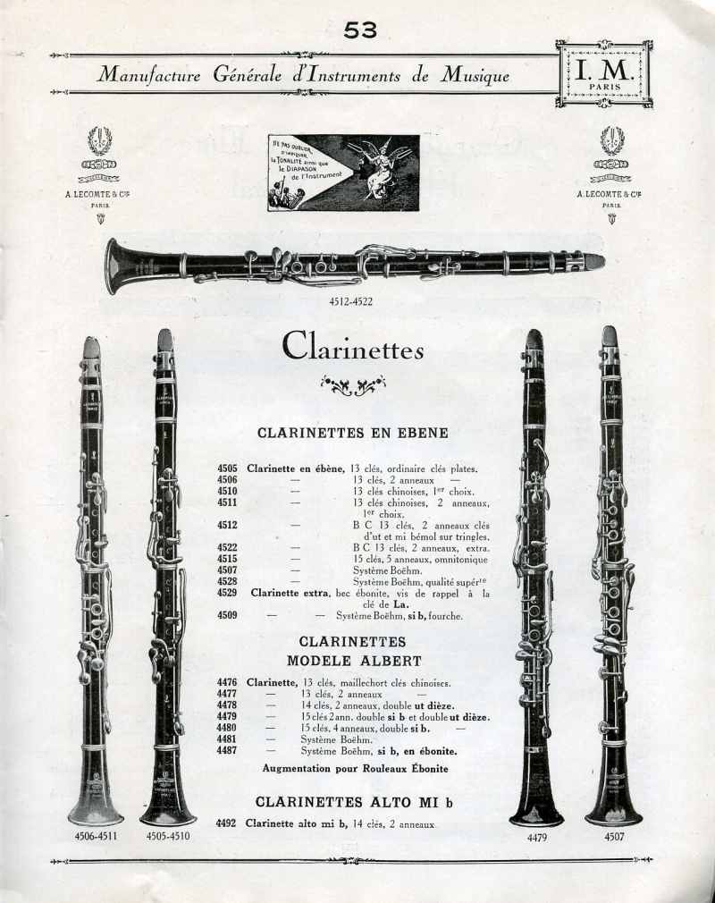 Catalogue I. M. Paris, Manufacture Gnrale d'Instruments de Musique.