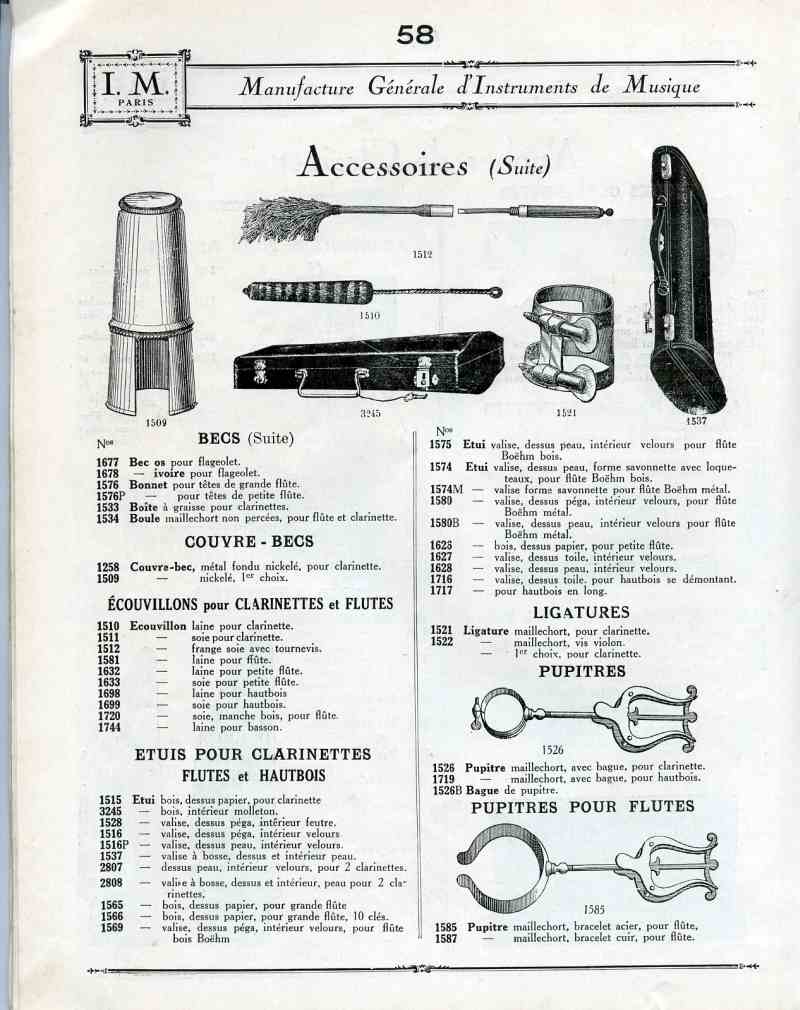 Catalogue I. M. Paris, Manufacture Gnrale d'Instruments de Musique.