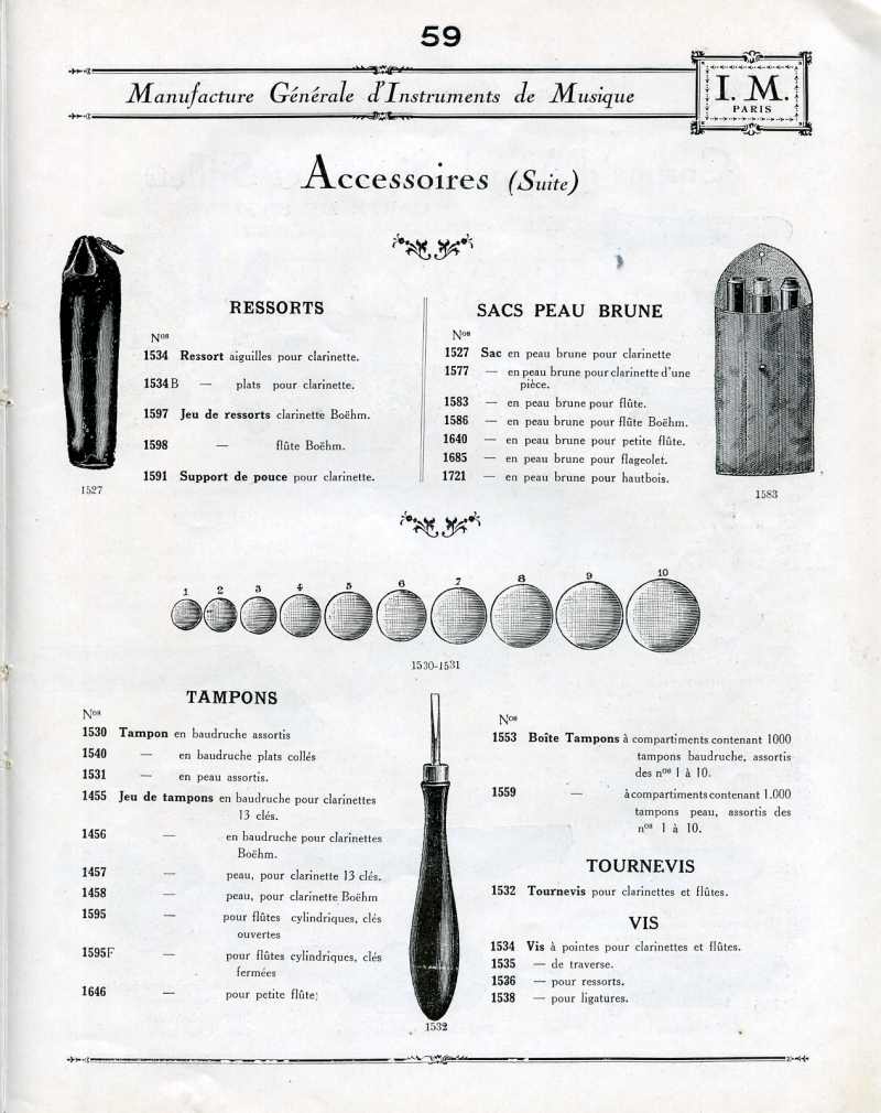 Catalogue I. M. Paris, Manufacture Gnrale d'Instruments de Musique.