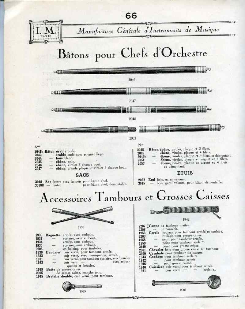 Catalogue I. M. Paris, Manufacture Gnrale d'Instruments de Musique.