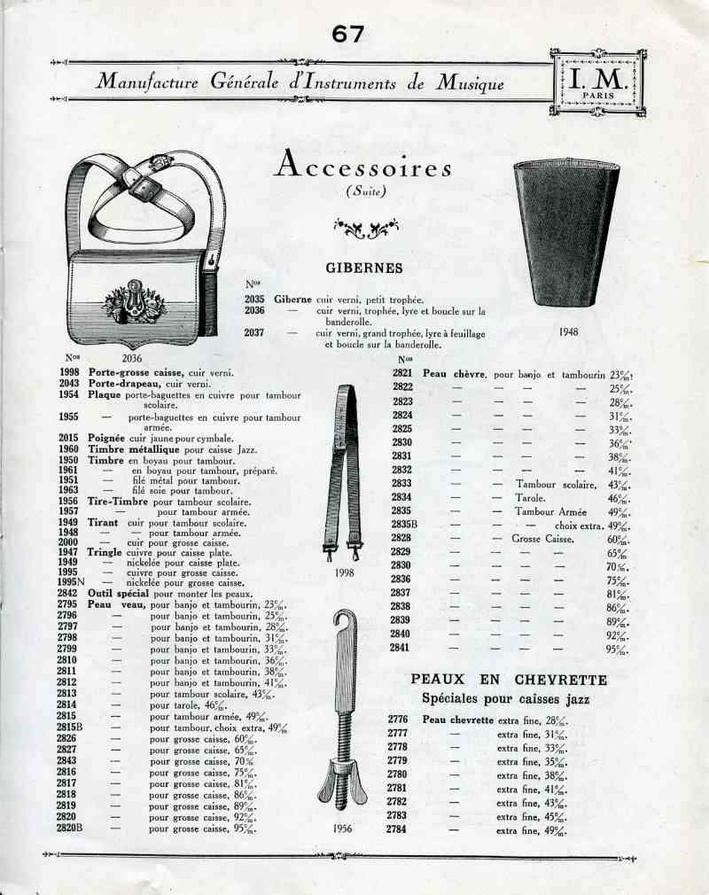 Catalogue I. M. Paris, Manufacture Gnrale d'Instruments de Musique.