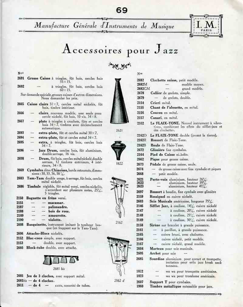 Catalogue I. M. Paris, Manufacture Gnrale d'Instruments de Musique.