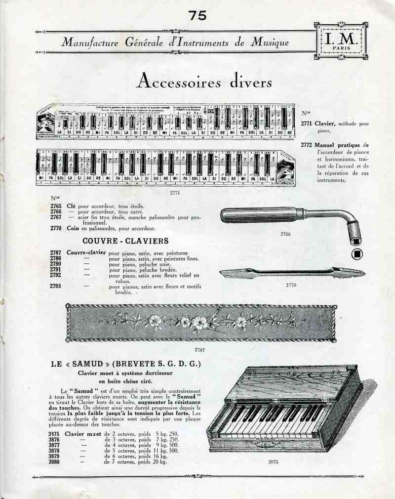 Catalogue I. M. Paris, Manufacture Gnrale d'Instruments de Musique.