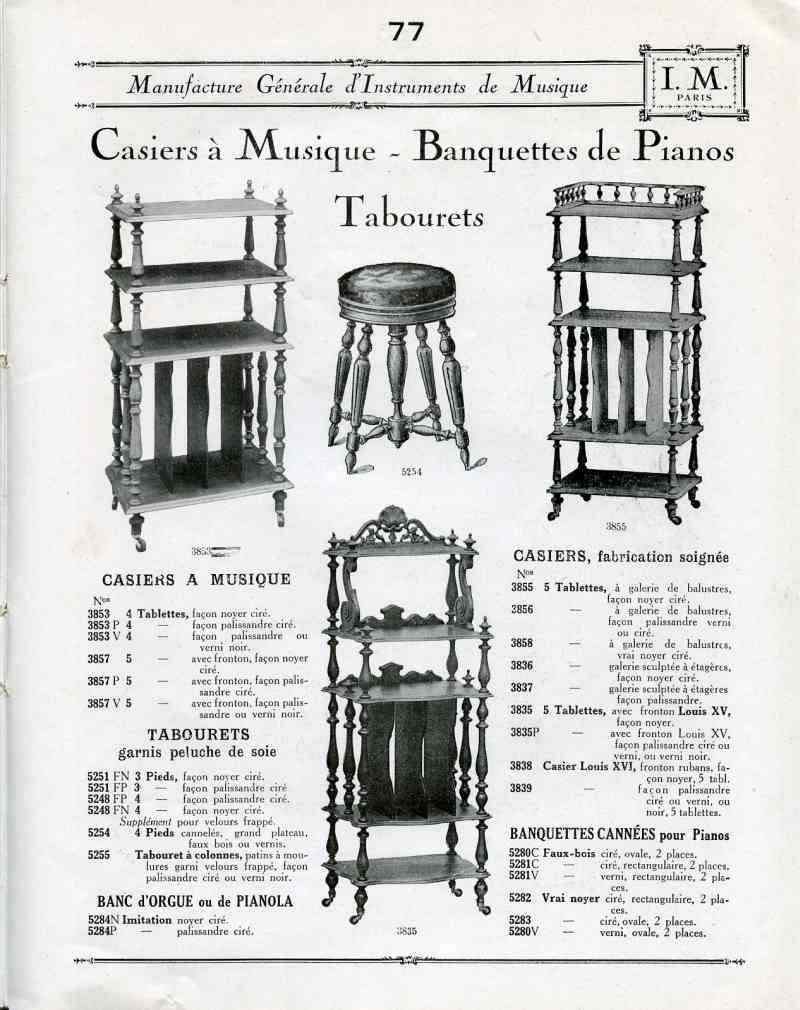 Catalogue I. M. Paris, Manufacture Gnrale d'Instruments de Musique.