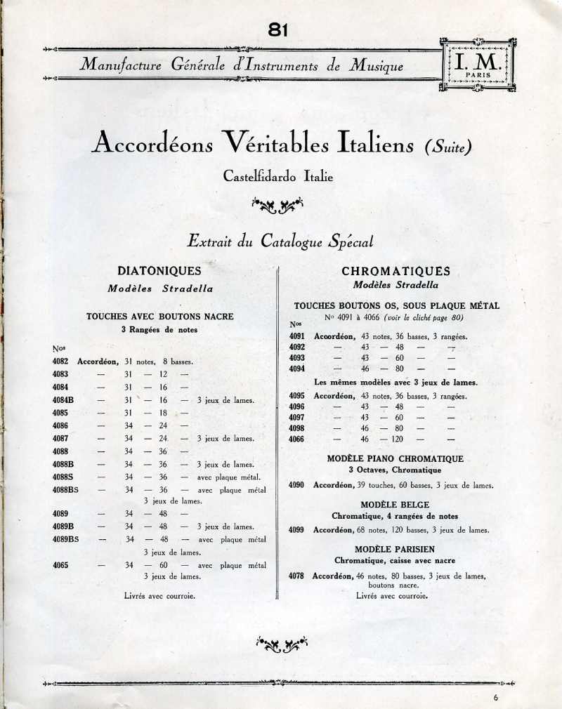 Catalogue I. M. Paris, Manufacture Gnrale d'Instruments de Musique.