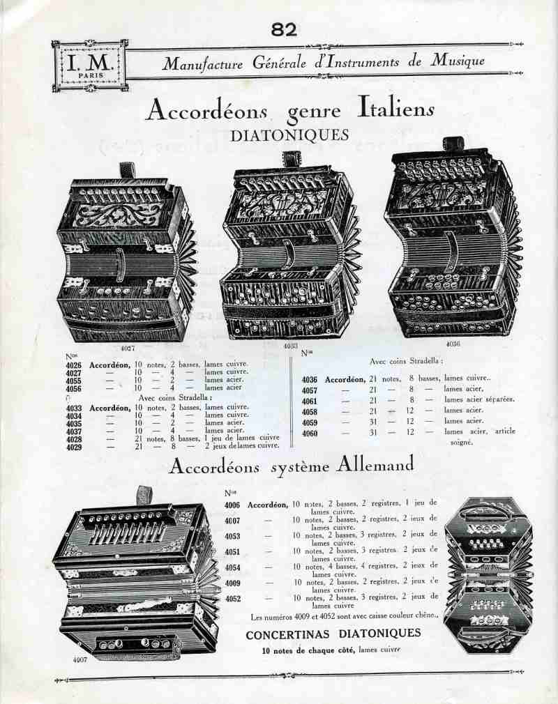 Catalogue I. M. Paris, Manufacture Gnrale d'Instruments de Musique.