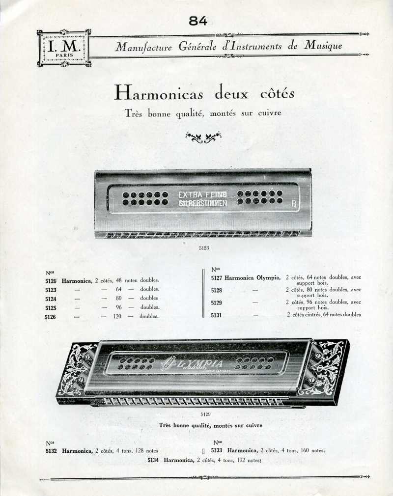 Catalogue I. M. Paris, Manufacture Gnrale d'Instruments de Musique.