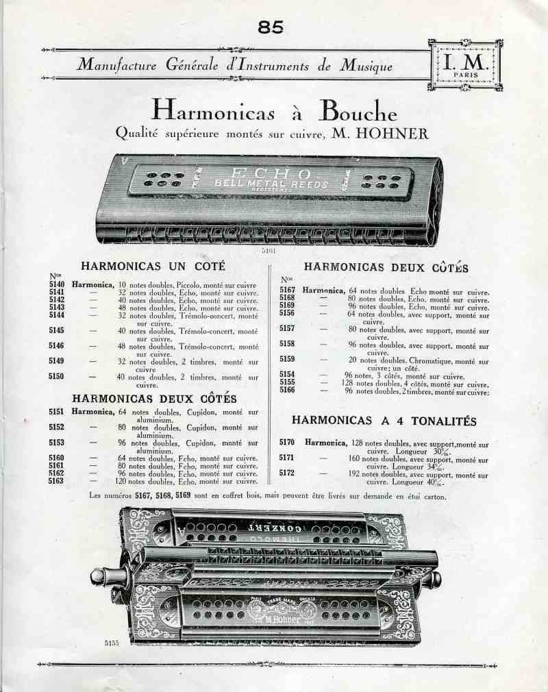 Catalogue I. M. Paris, Manufacture Gnrale d'Instruments de Musique.