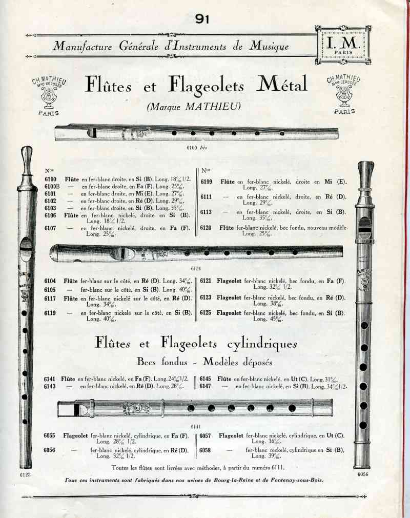 Catalogue I. M. Paris, Manufacture Gnrale d'Instruments de Musique.