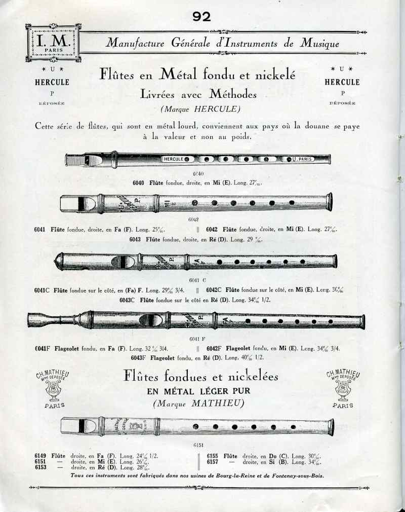 Catalogue I. M. Paris, Manufacture Gnrale d'Instruments de Musique.