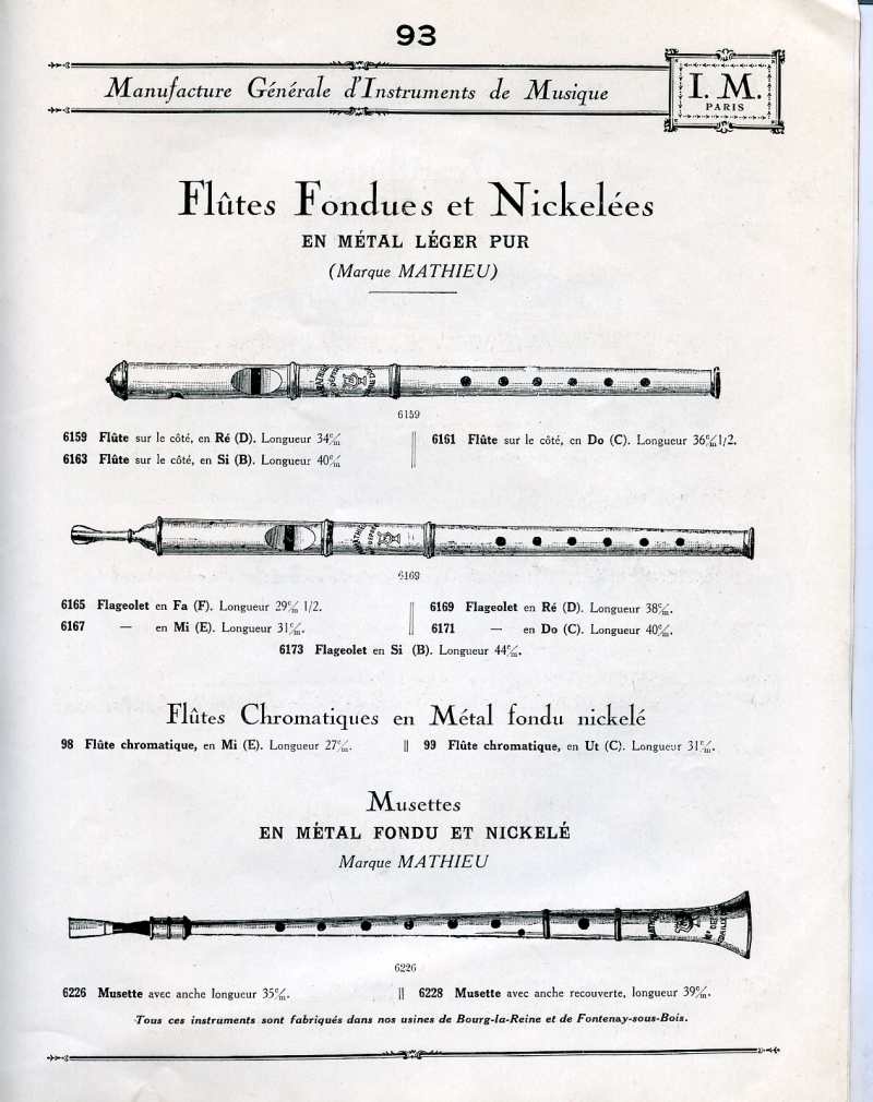 Catalogue I. M. Paris, Manufacture Gnrale d'Instruments de Musique.