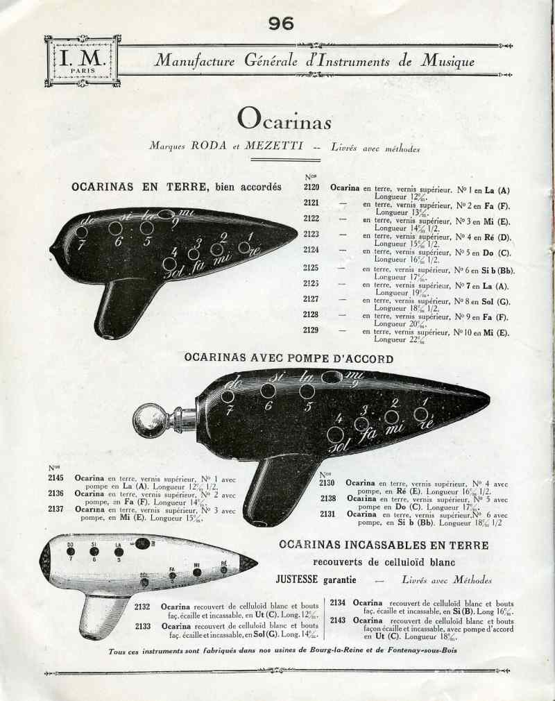 Catalogue I. M. Paris, Manufacture Gnrale d'Instruments de Musique.