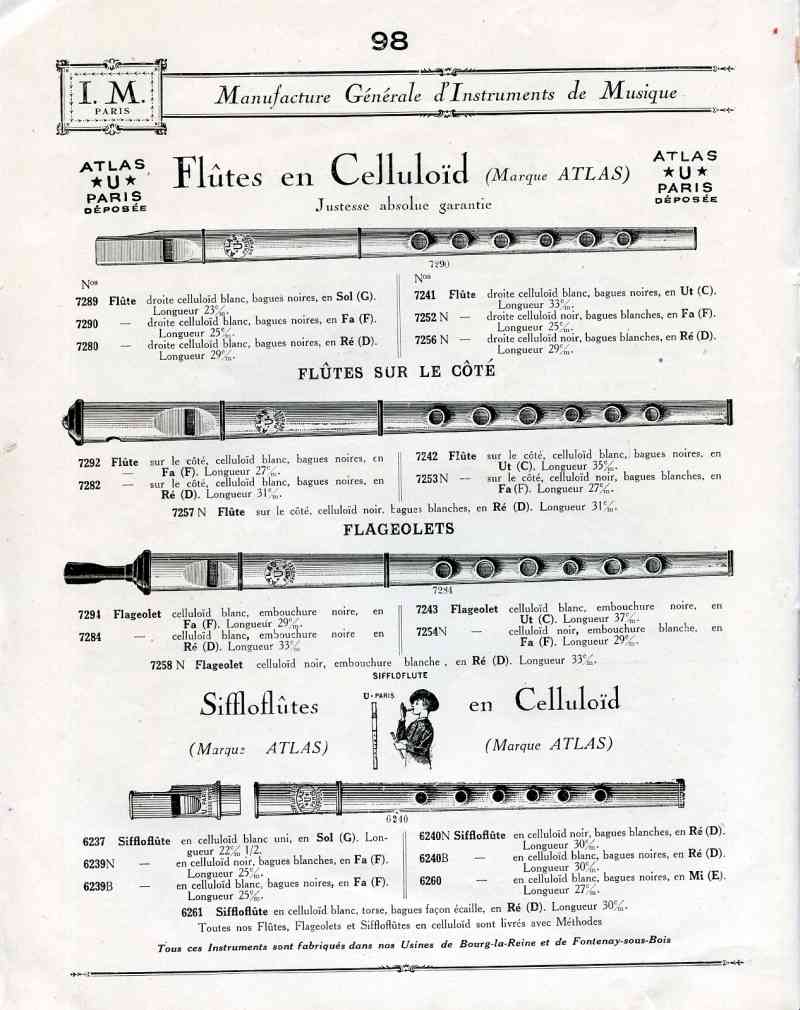 Catalogue I. M. Paris, Manufacture Gnrale d'Instruments de Musique.