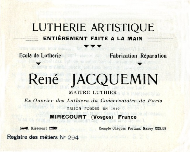 Catalogue Ren Jacquemin.