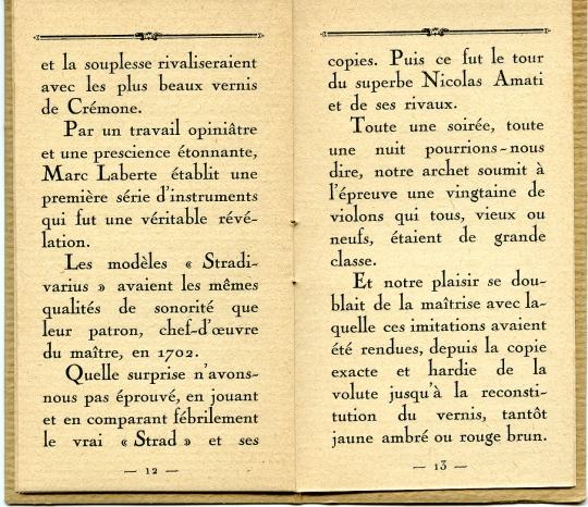 L'clat de la lutherie franaise. Laberte 1920.