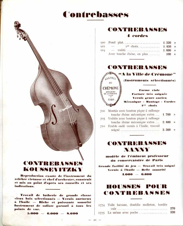 Catalogue de lutherie Laberte et Magni 1931.