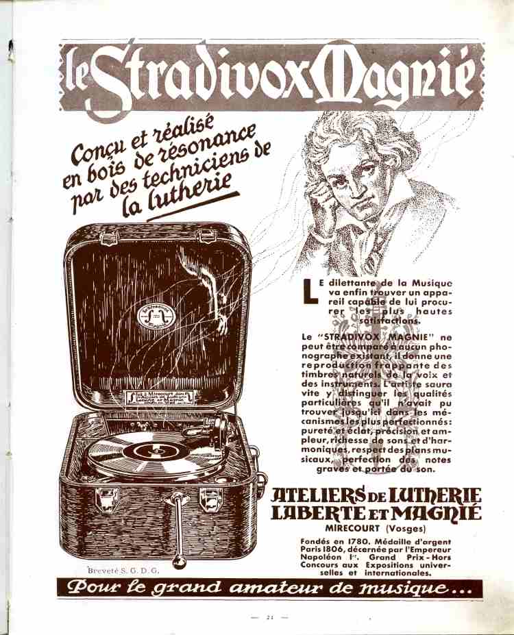 Catalogue de lutherie Laberte et Magni 1931.