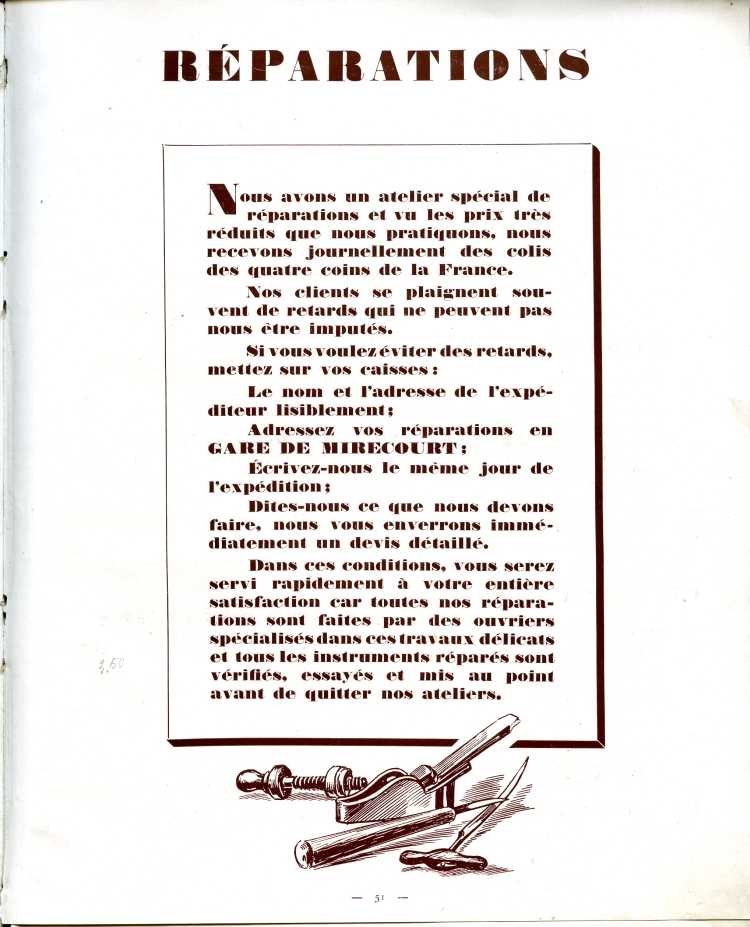 Catalogue de lutherie Laberte et Magni 1931.