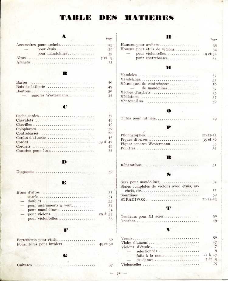 Catalogue de lutherie Laberte et Magni 1931.