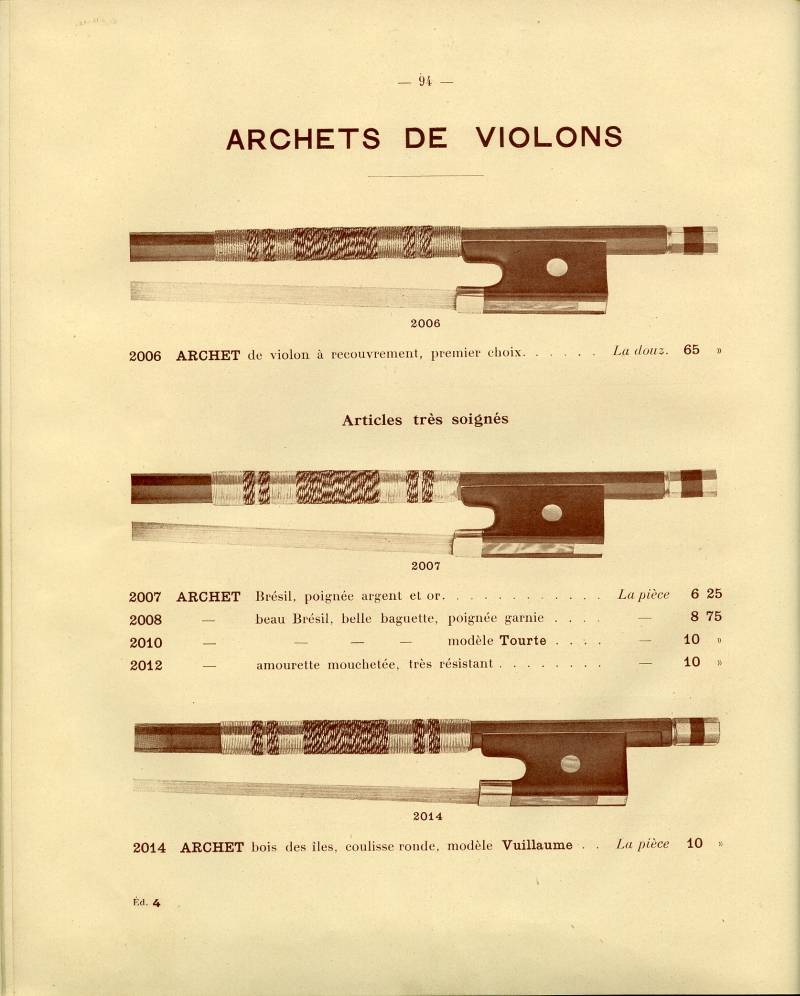 Catalogue gnral de lutherie Laberte  Mirecourt. 1912.