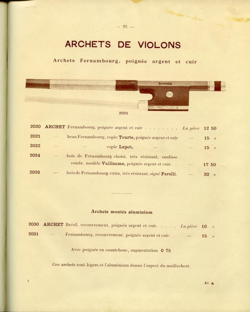 Catalogue gnral de lutherie Laberte  Mirecourt. 1912.