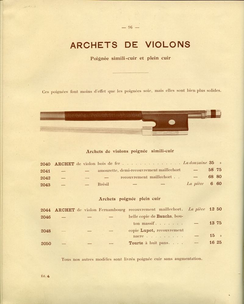 Catalogue gnral de lutherie Laberte  Mirecourt. 1912.