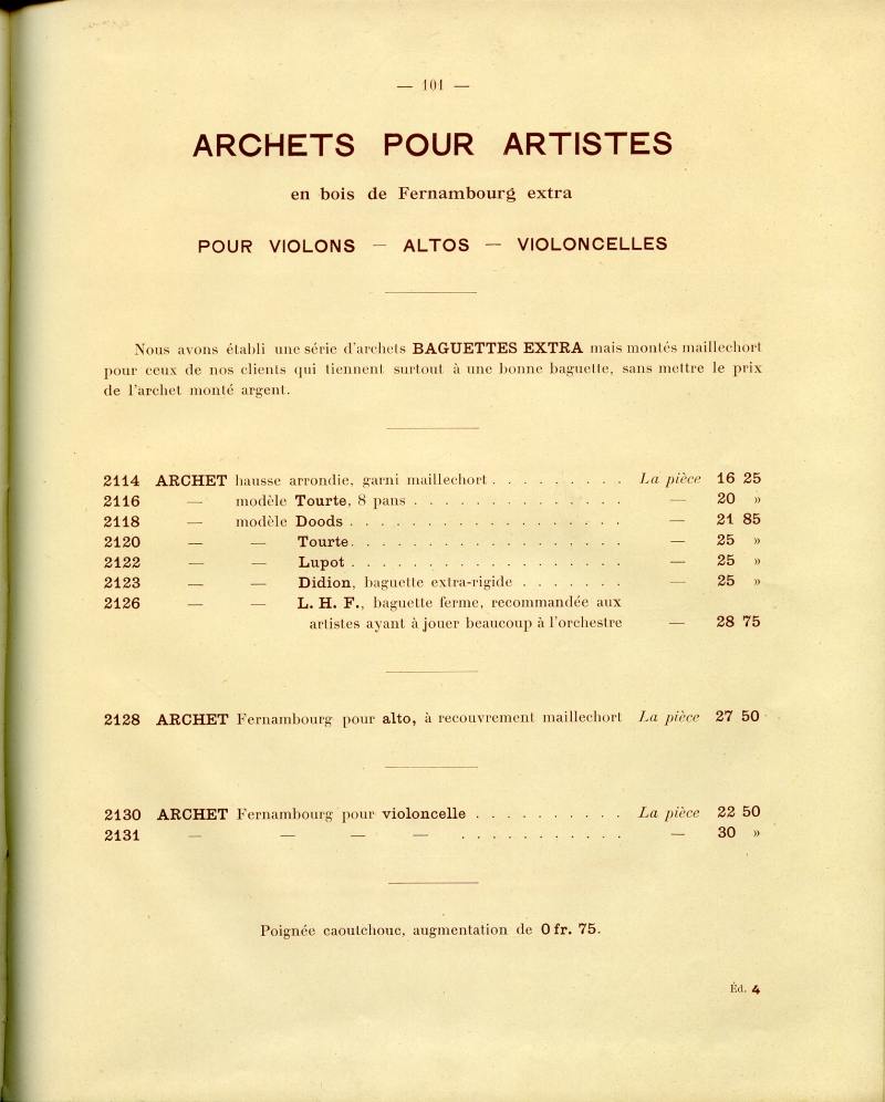 Catalogue gnral de lutherie Laberte  Mirecourt. 1912.