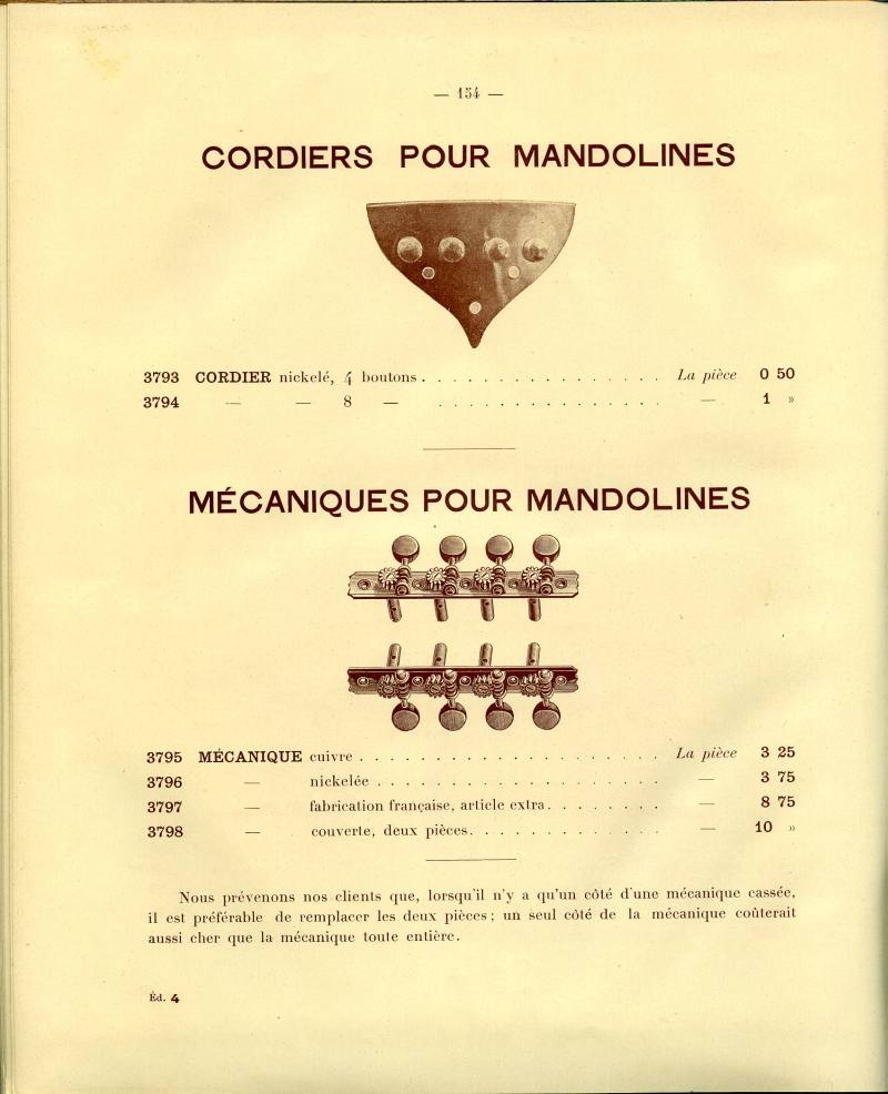 Catalogue gnral de lutherie Laberte  Mirecourt. 1912.