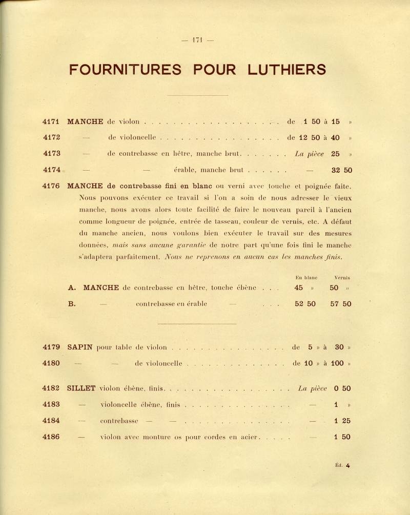 Catalogue gnral de lutherie Laberte  Mirecourt. 1912.