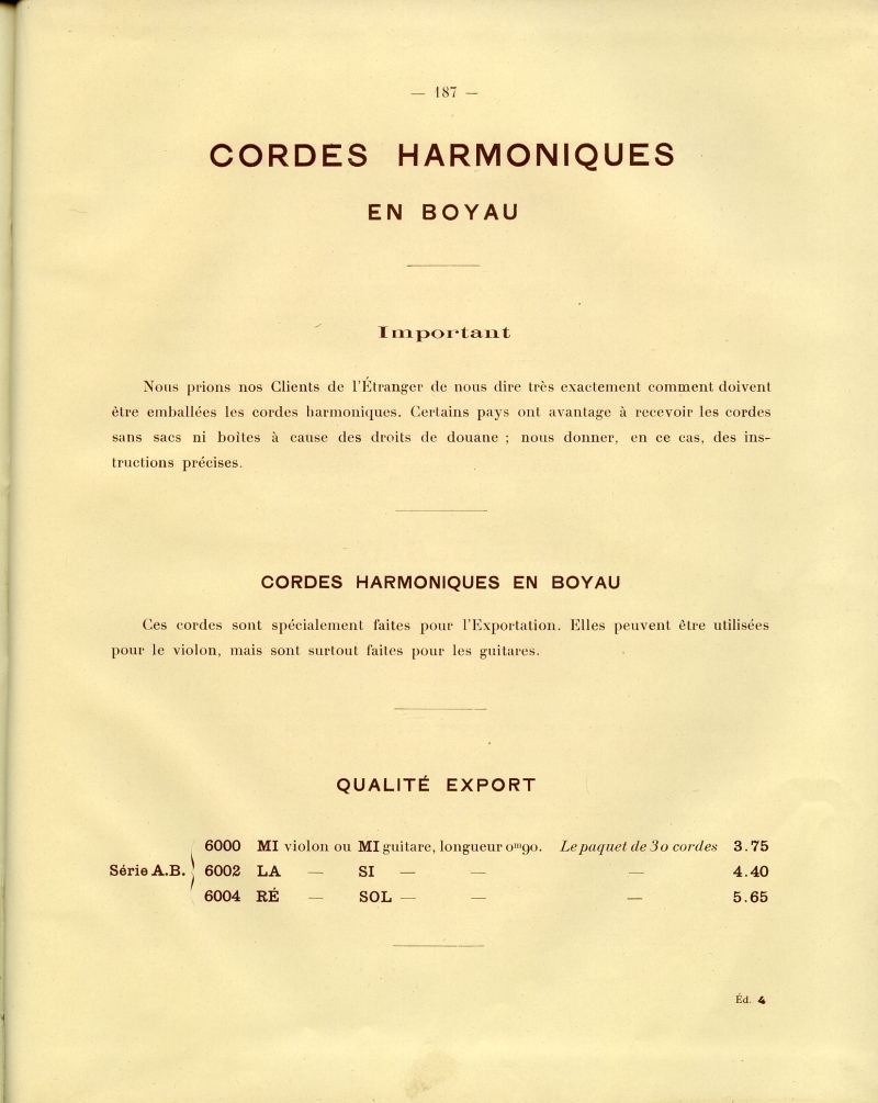 Catalogue gnral de lutherie Laberte  Mirecourt. 1912.