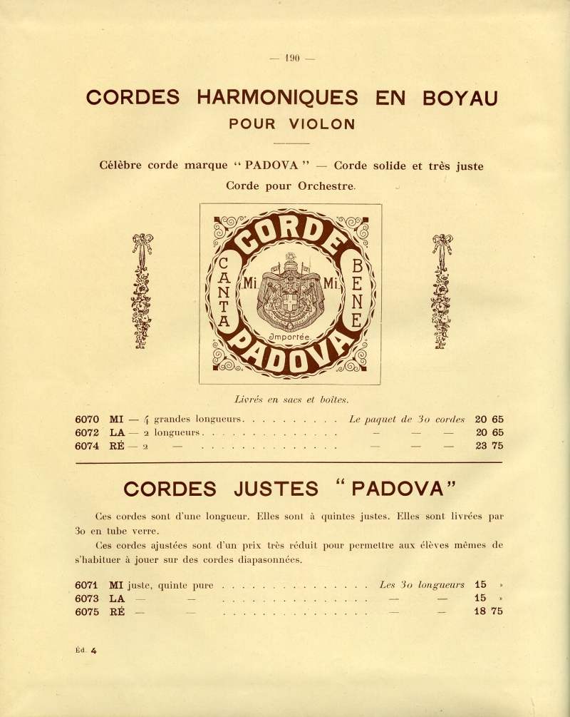 Catalogue gnral de lutherie Laberte  Mirecourt. 1912.