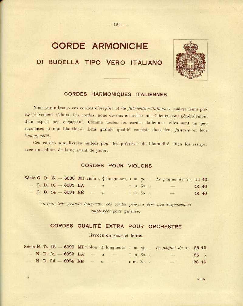Catalogue général de lutherie Laberte à Mirecourt. 1912.