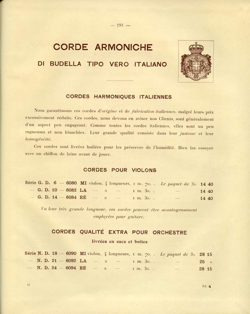 Catalogue gnral de lutherie Laberte  Mirecourt. 1912.