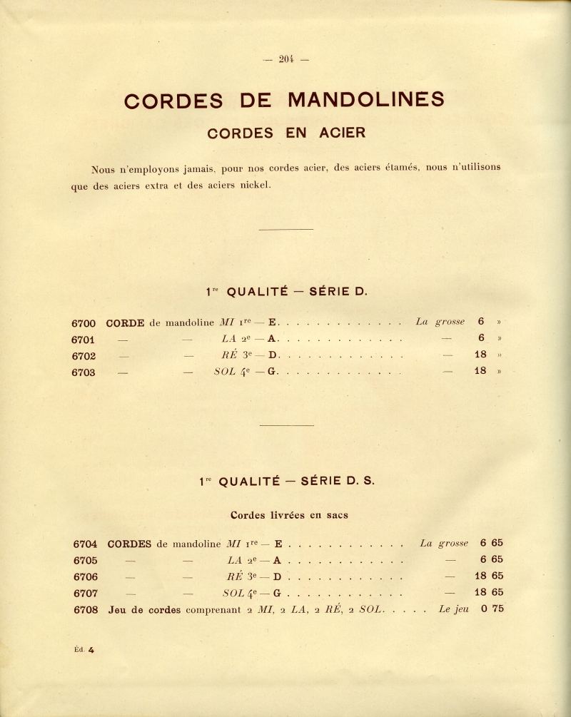 Catalogue gnral de lutherie Laberte  Mirecourt. 1912.