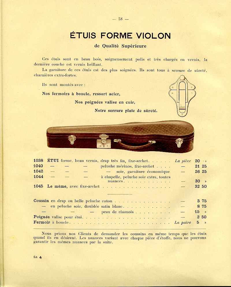 Catalogue gnral de lutherie Laberte  Mirecourt. 1912.