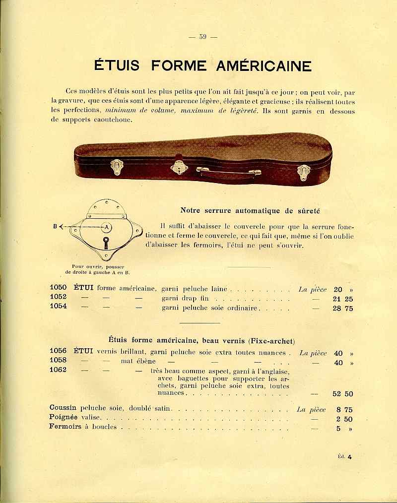 Catalogue gnral de lutherie Laberte  Mirecourt. 1912.