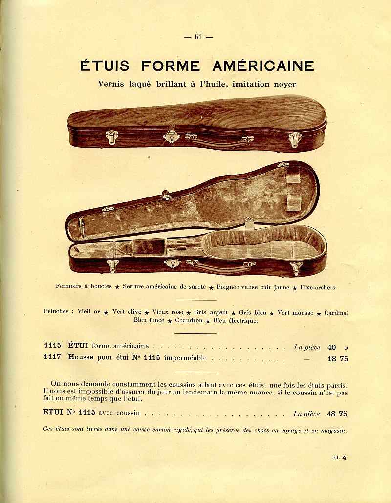 Catalogue gnral de lutherie Laberte  Mirecourt. 1912.