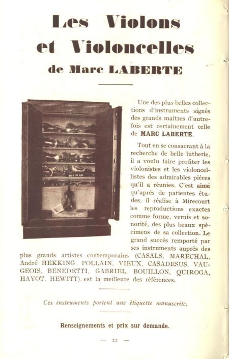 Laberte et Magni, catalogue de 1927.